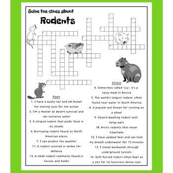 rodent type crossword clue|rodent crossword clue 4 letters.